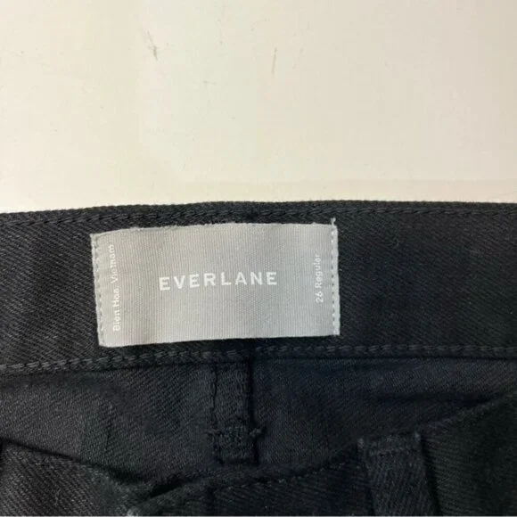 Everlane High Rise Slim Straight Black Jeans, Size 26 - Picture 8 of 12